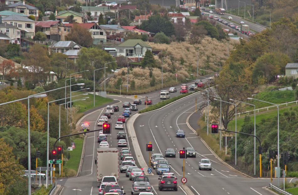 The busiest stretch of highway in the province is SH1 at Caversham Valley Rd, in Dunedin. Photo: ODT