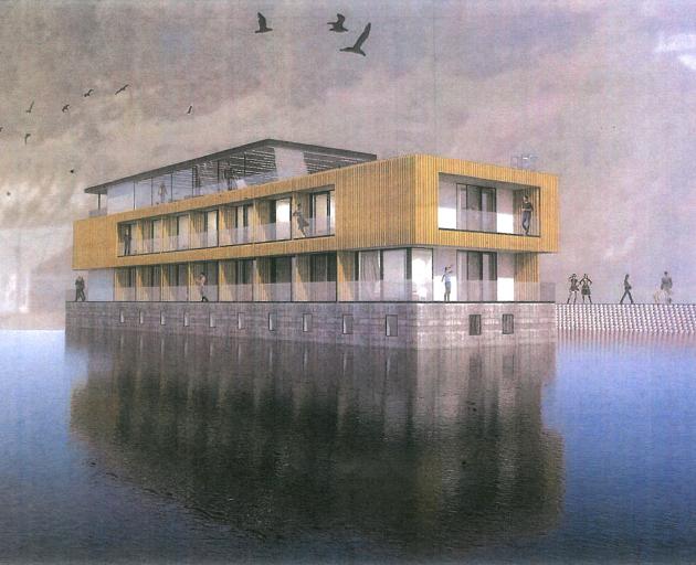 A floating three-level, four-and-a-half-star hotel has been pitched for Oamaru Harbour. Photo:...