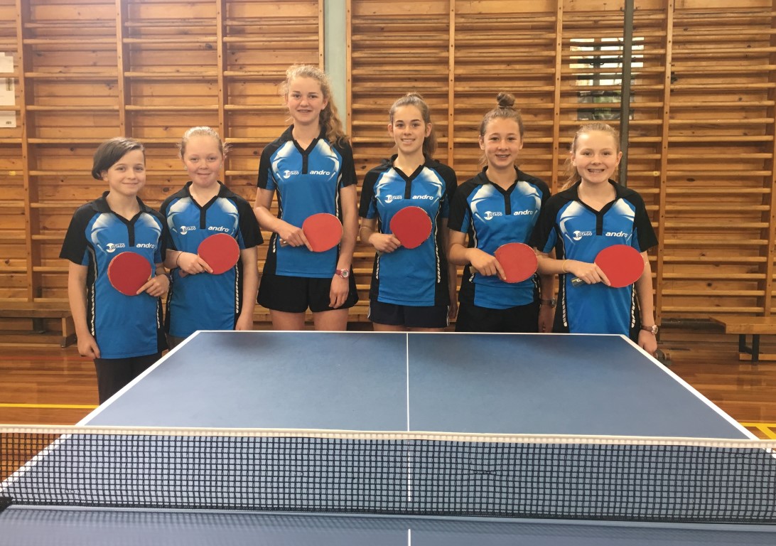 Players (left to right) are Hazel McCabe, Babet Doherty, Ruby Anderson, Molly Newell, Jessica...