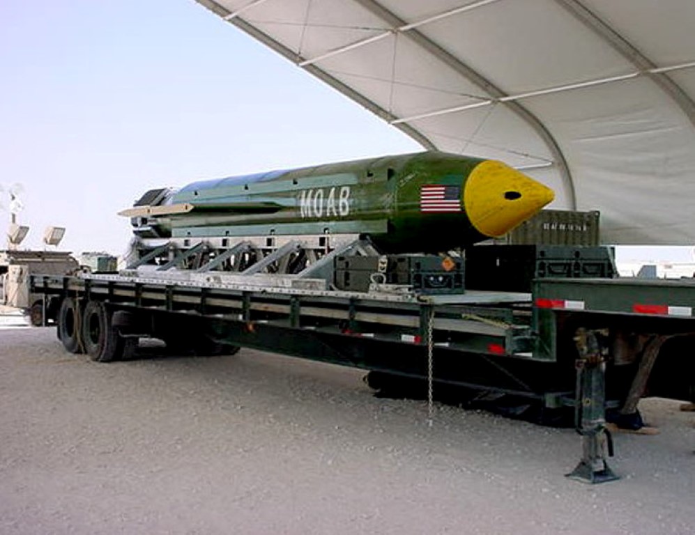 The GBU-43/B Massive Ordnance Air Blast bomb. Photo Reuters