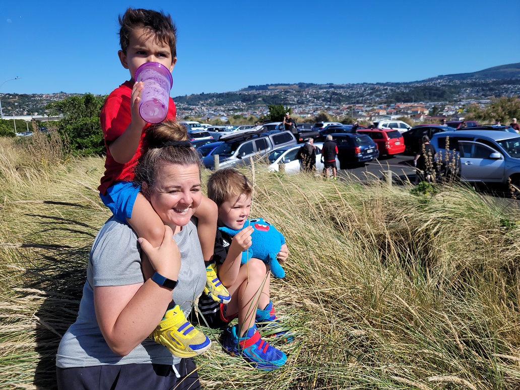 Charlotte, Fox (3) and  Aspen Rodriguez (5) were among the crowd watching the performance this...