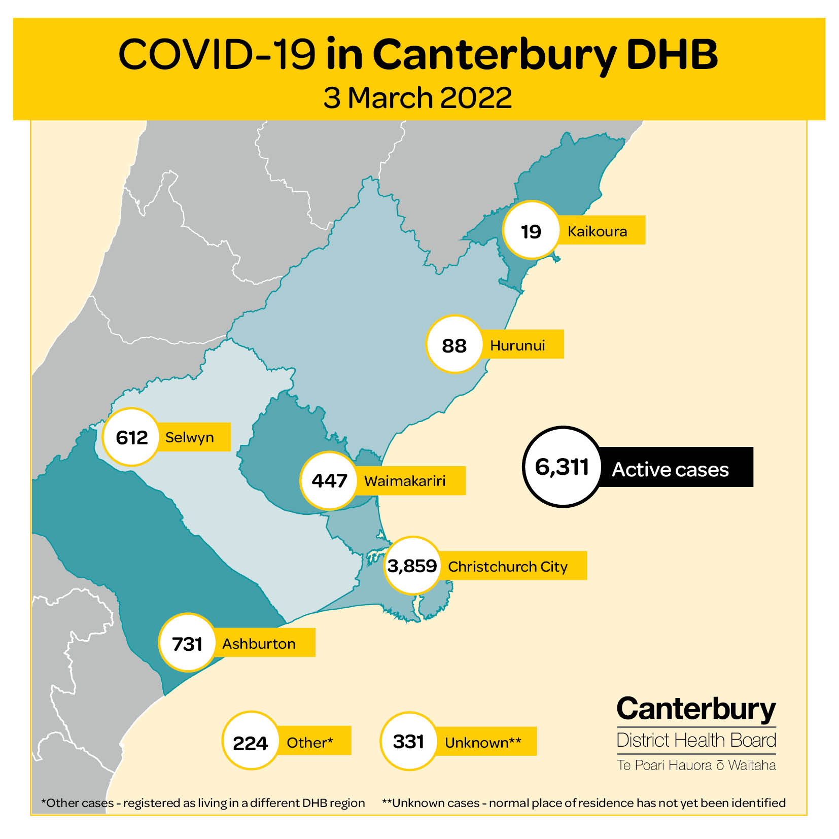 Canterbury Covid-19 cases as of 8am, Thursday, March 3. *Please note, the Ministry of Health’s...