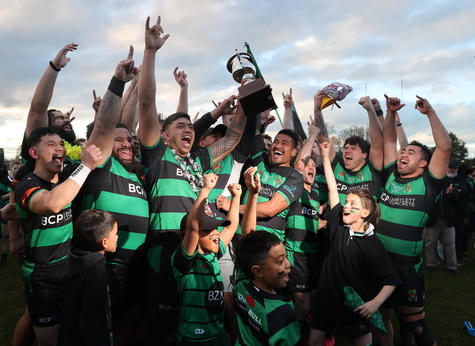 The Linwood Bulls lifted the Metro rugby trophy on Sunday. PHOTO: CANTERBURY RUGBY UNION 