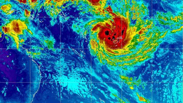 Tropical Cyclone Sarai is due to hit Fiji today. Image: Fiji Meteorological Service 