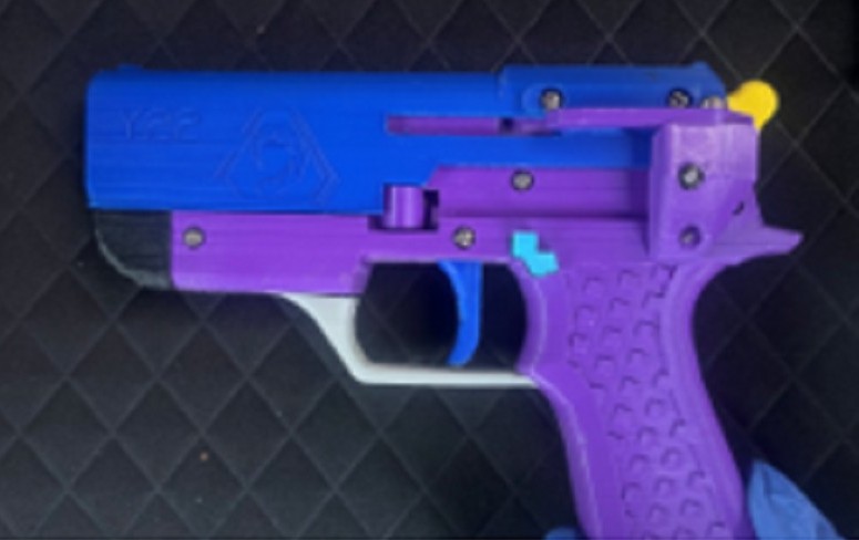 Police found a 3D-printed firearm in the car. Photo: Canterbury police