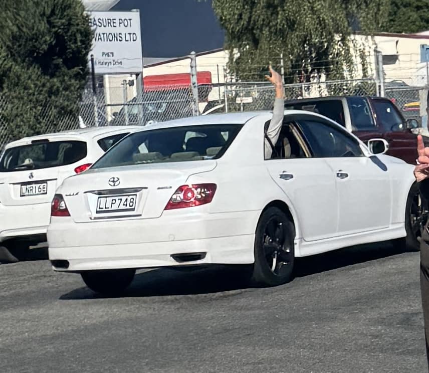 The youths stole this Toyota Mark-X on Monday morning and then drove around west Christchurch ...