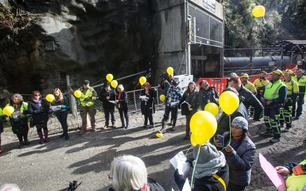 Pike River families gather at the mine portal in May 2019 (file photo). Photo: Greymouth Star...