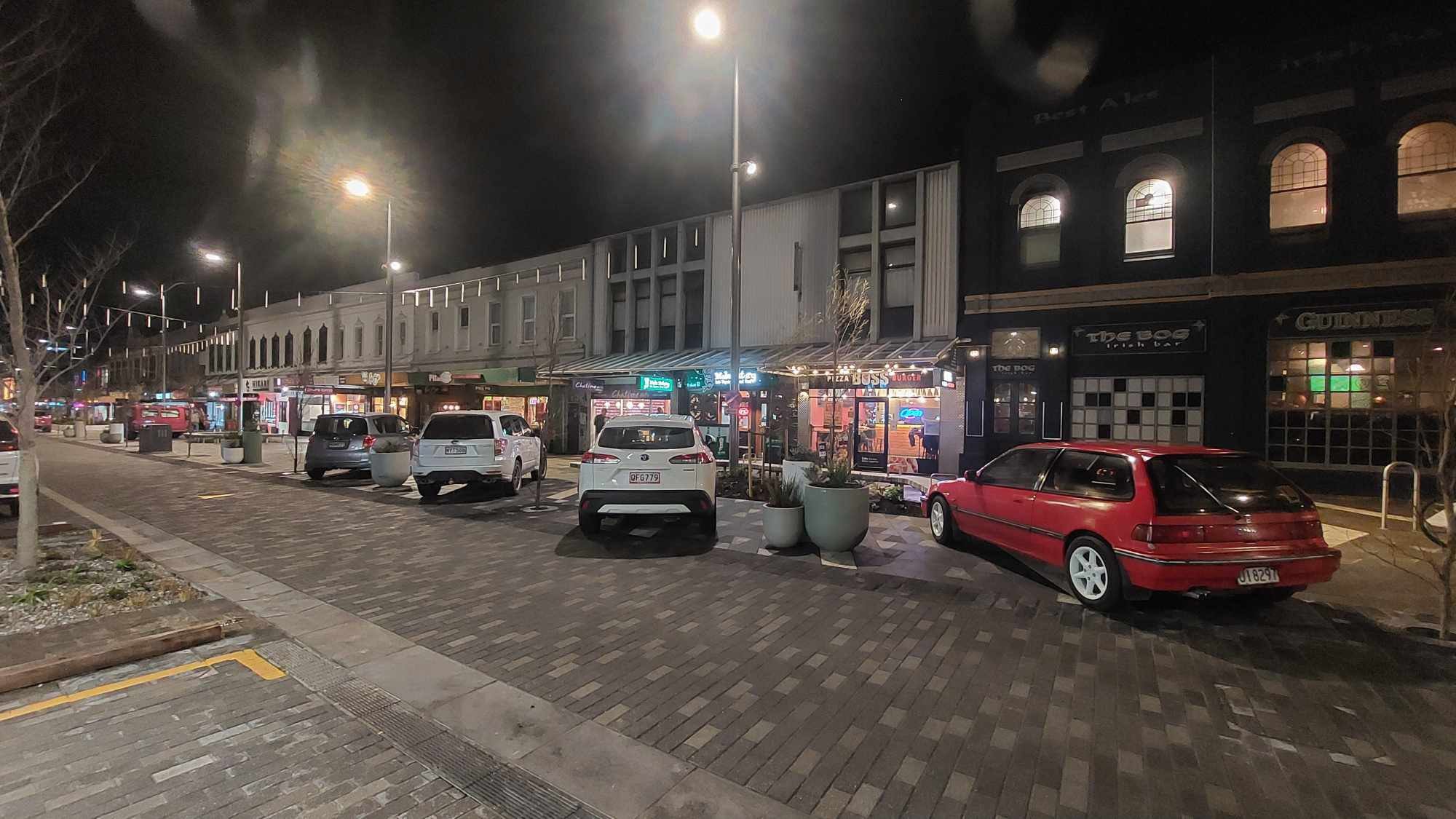 Vehicles in an area in George St not designed for parking. Photo: Elliot Weir