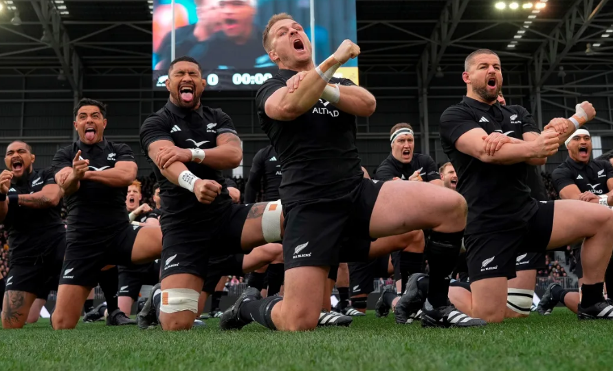 The All Blacks performing the haka, Ka Mate. Photo: Pool via RNZ 