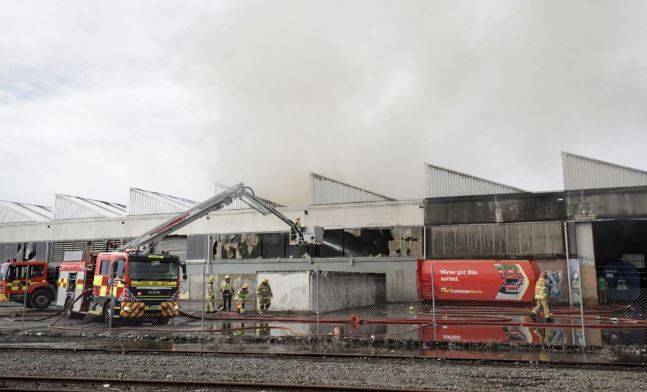 The fire has been contained but was still burning this morning. Photo: Photo: Nathan Mckinnon / RNZ