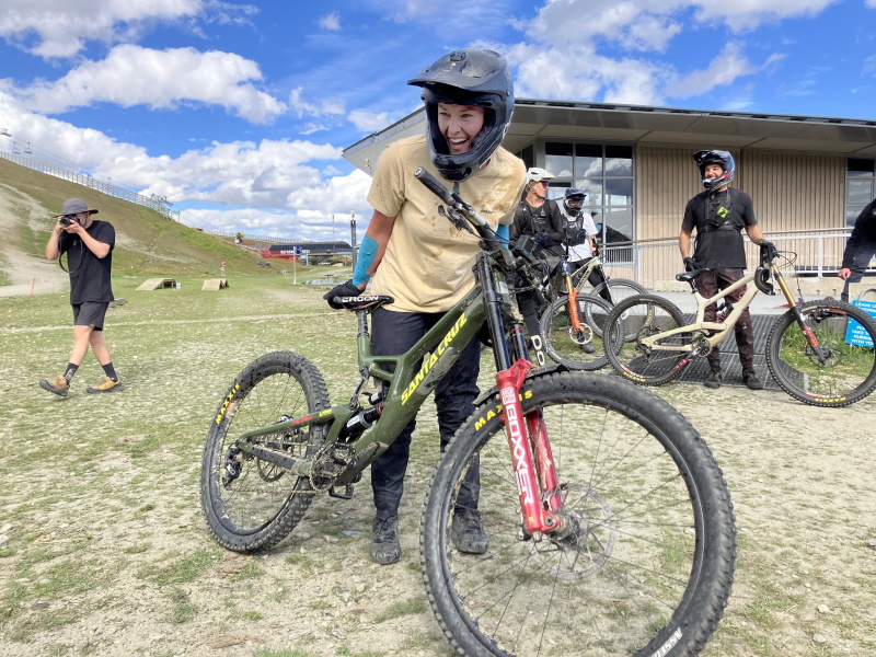 Queenstown mountain biker Annie Ford pictured after obliterating her own Guiness World Record at...