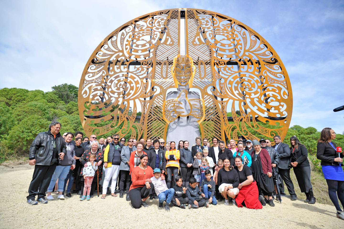 Nick Tupara's new sculpture depicting tūpuna Te Maro. Photo: NZ Herald 