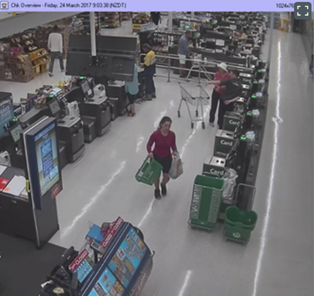 The last known image of Kim Bambus at Countdown supermarket. Photo: NZ Police