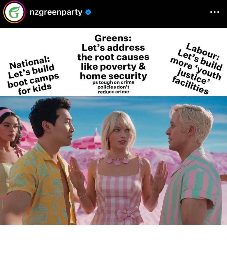 One of the Barbie memes posted to the Green Party Instagram.