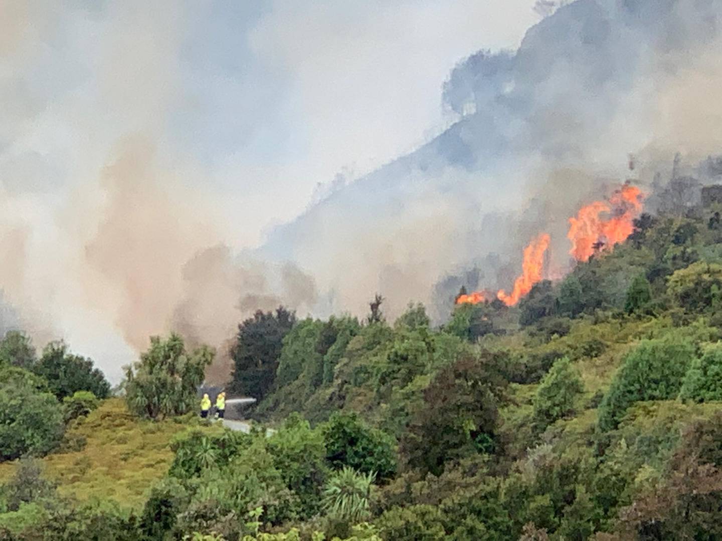 Multiple crews are fighting the large fire. Photo: Janine Weatherly