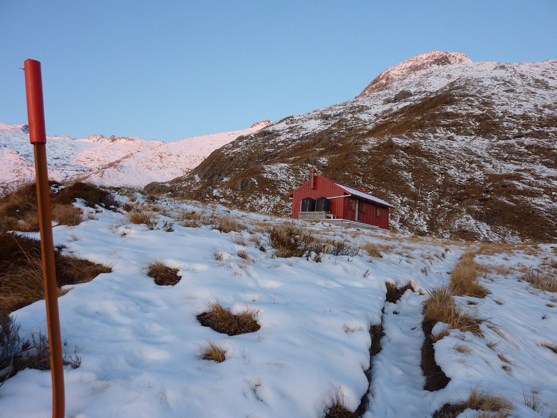 Brewster Hut in Mt Aspiring National Park, where the woman and her tramping partner left from....