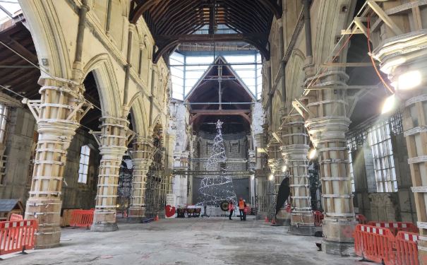 Inside the partially restored Christ Church Cathedral. Photo: Anna Sargent/RNZ