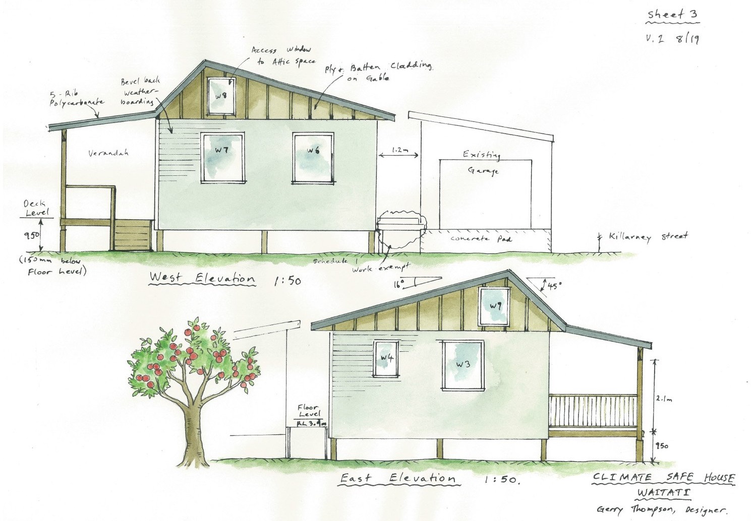 Plans for the climate-safe house being built in a partnership with Otago Polytechnic and others. 