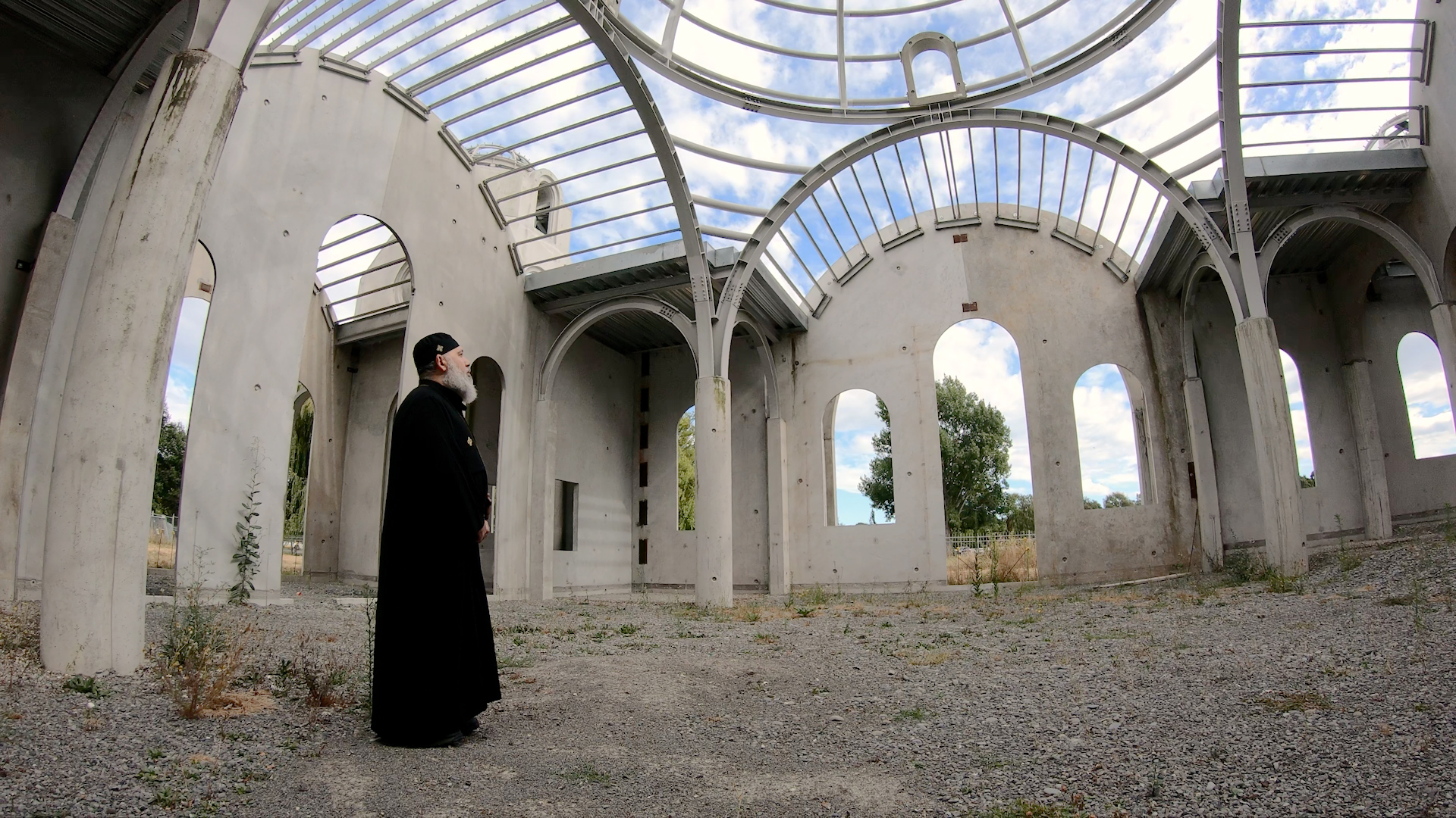 Father Barsom Ibrahim at the new church site. Photo: Geoff Sloan 