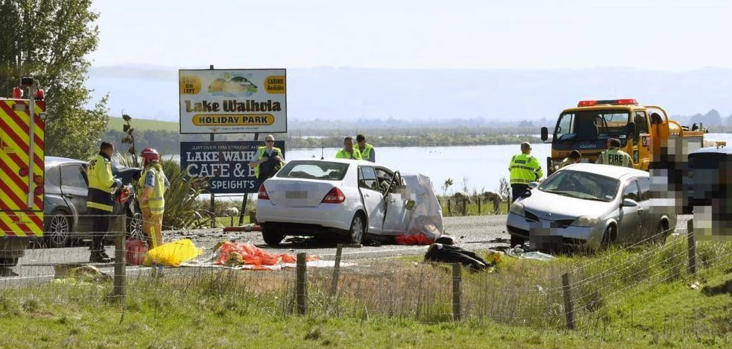 Emergency services at the scene following the fatal crash. File photo: ODT