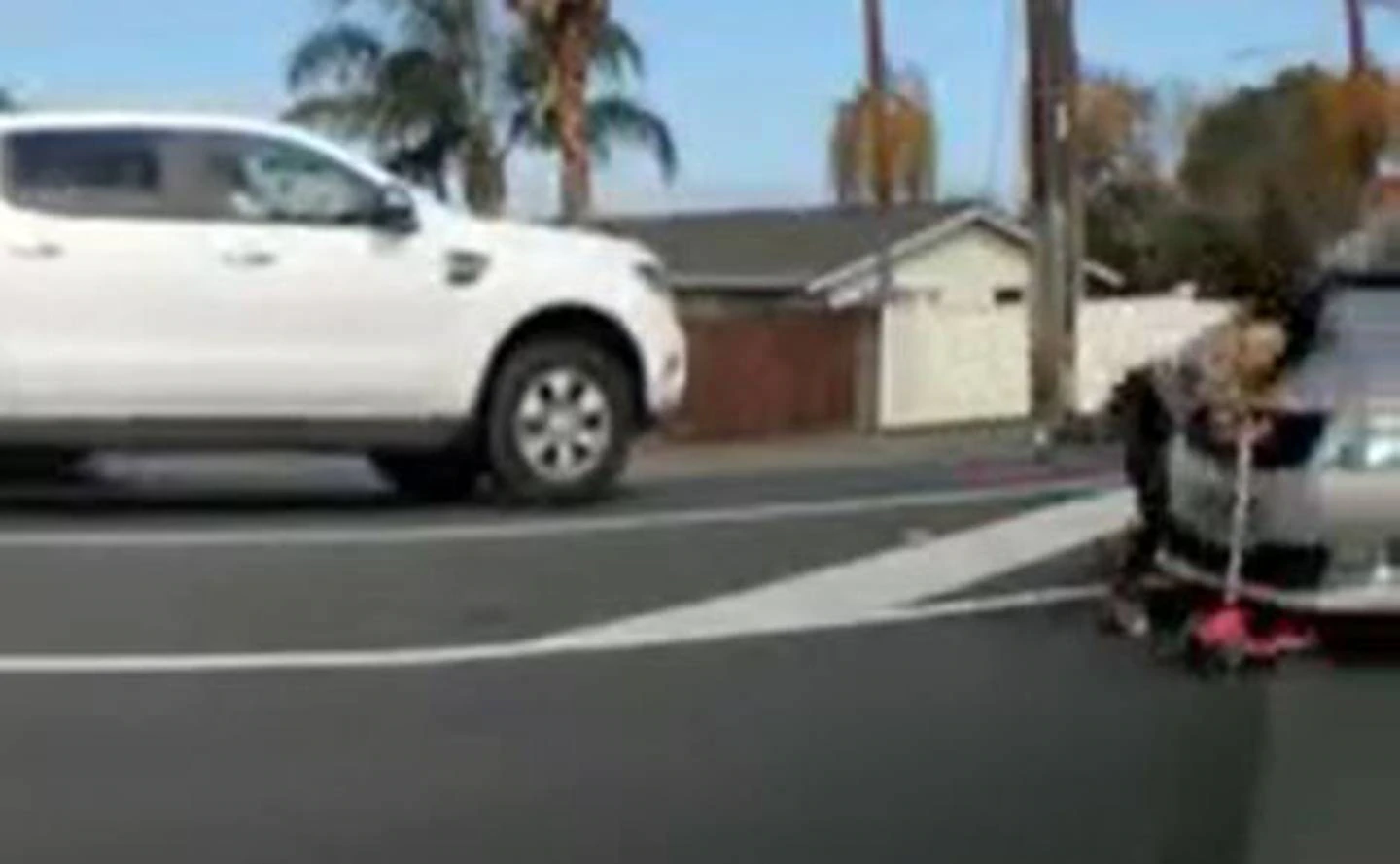 The girl is struck by the car. Photo: Dash Cam Owners New Zealand