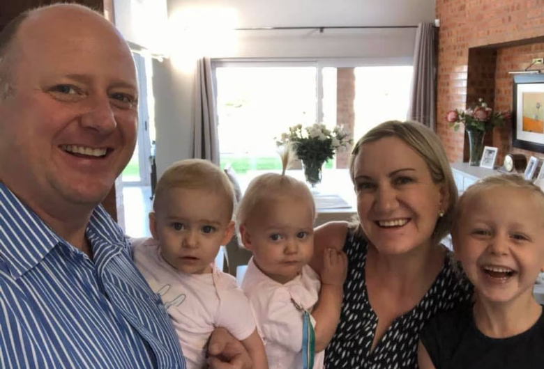 Graham and Lauren Dickason with their three girls. The family had recently moved to New Zealand...