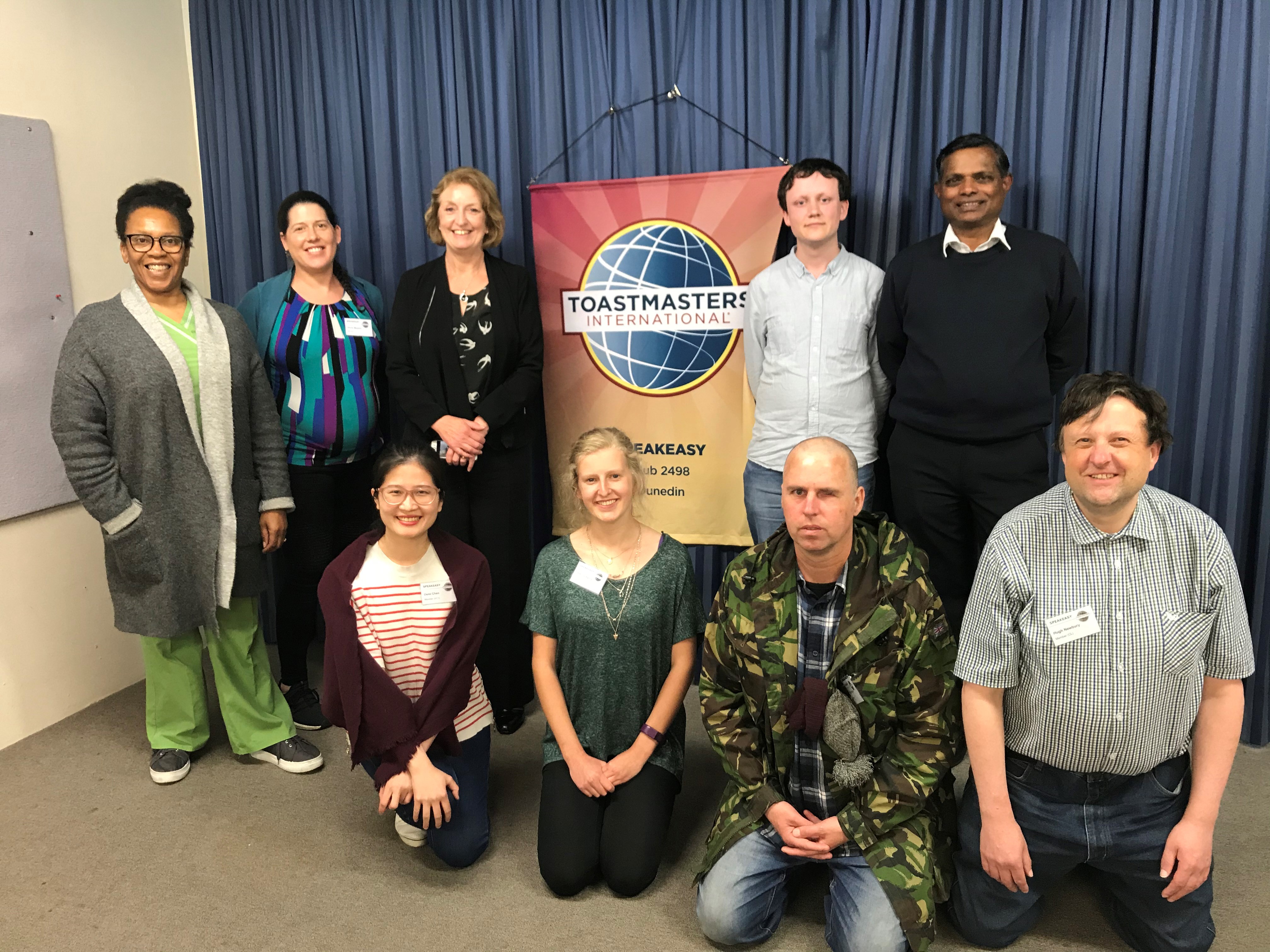 Toastmaster members at one of their weekly meetings. (Back left to right): Winsome Dacres, Olivia...