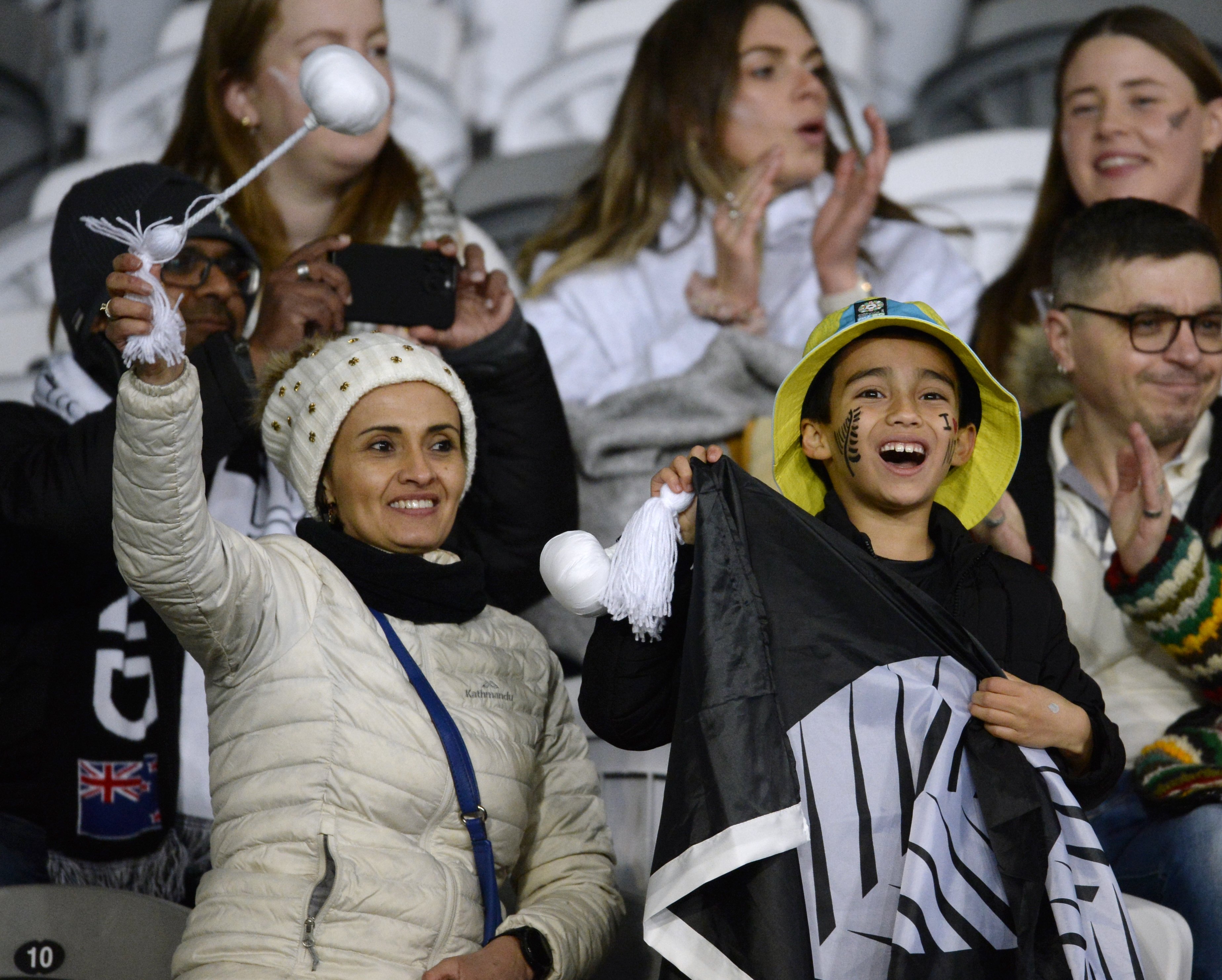 New Zealand supporters get into the occasion at the stadium. PHOTO: GERARD O'BRIEN
