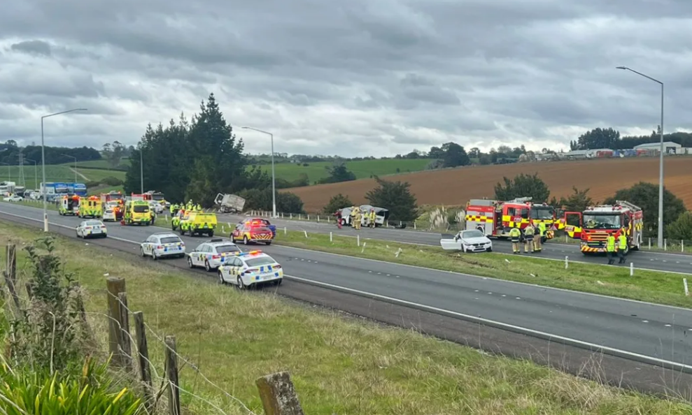 Emergency services were called to the collision involving a truck and three vehicles on SH1 near...