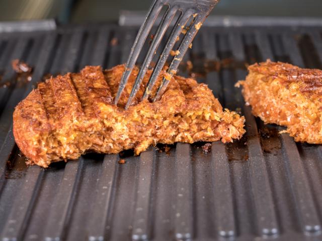 A plant-based burger patty. Stock photo: Getty