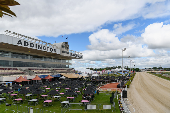 General view of Addingtion Raceway prior to New Zealand Trotting Cup Day. Photo: Kai Schwoerer...