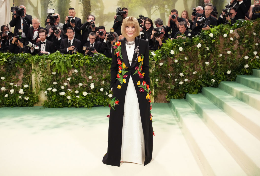 Dame Anna Wintour wore custom Loewe. Photo: Getty Images 