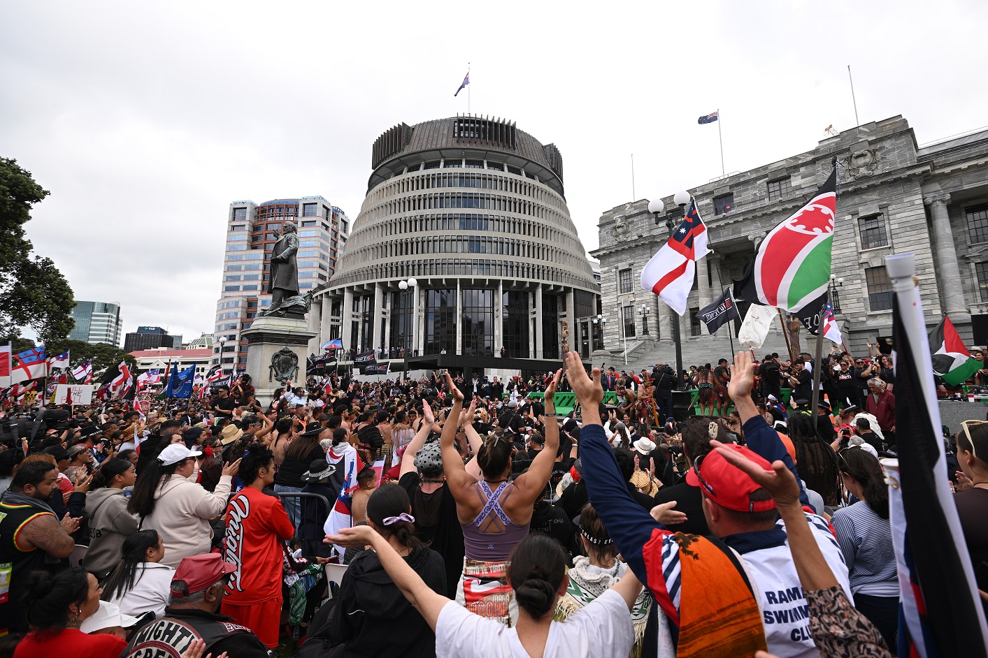 The hikoi at Parliament in November last year. Photo: Getty Images