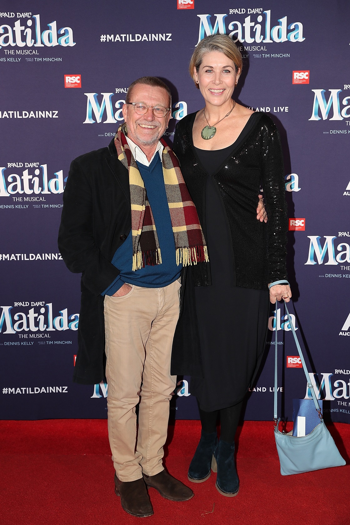 Hurst and Ward-Lealand attend the opening of Matilda in Auckland in 2017. Photo: Getty Images