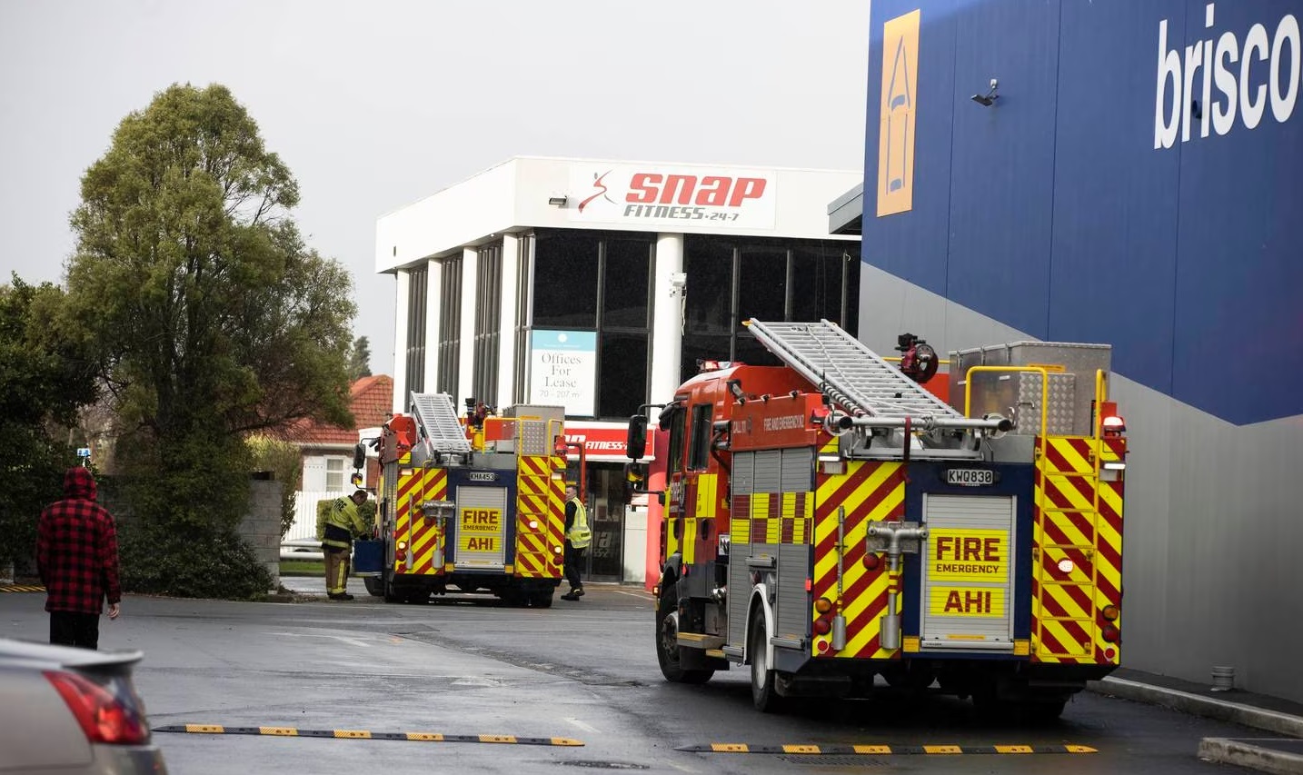 Emergency services at the scene of the fatal crash.