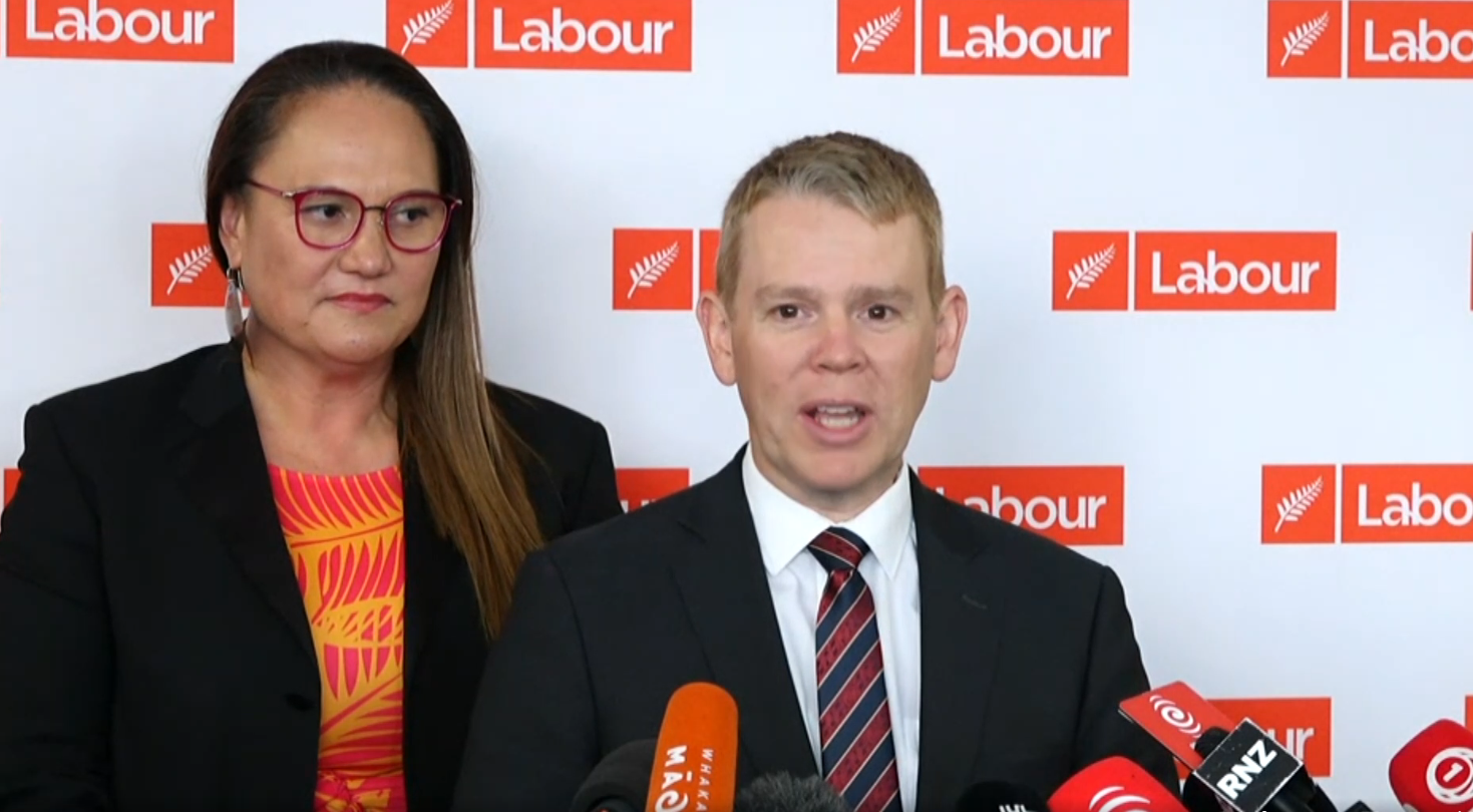 Chris Hipkins, with deputy Carmel Sepuloni. He says he intends to be Labour leader for the 2026...