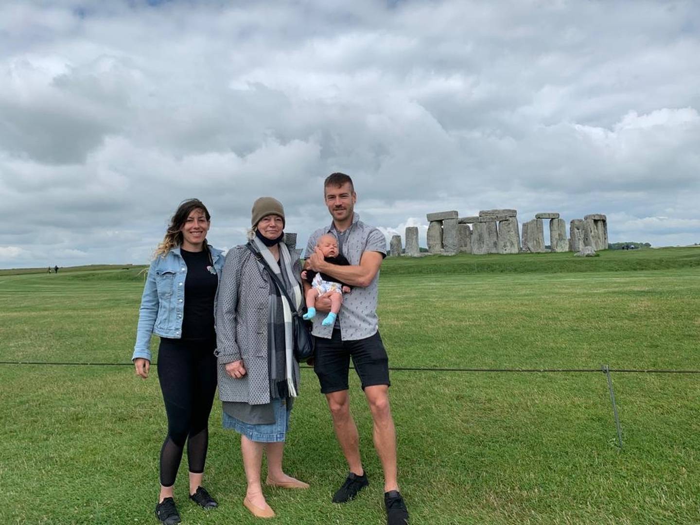 Helsby with Chester and fiance Joseph Burns and Burns' mother Kate at Stonehenge, before Chester...