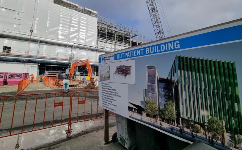 The new Dunedin Hospital build site. Photo: RNZ