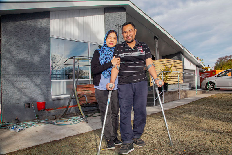 HAPPY DAYS: Mosque shooting survivor Rahimi Ahmad and his wife Nor Azila Abd Wahid are all smiles...