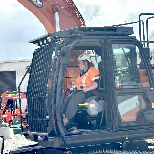 Georgia Lyford was the only female competitor at the Canterbury/Westland regional excavator...