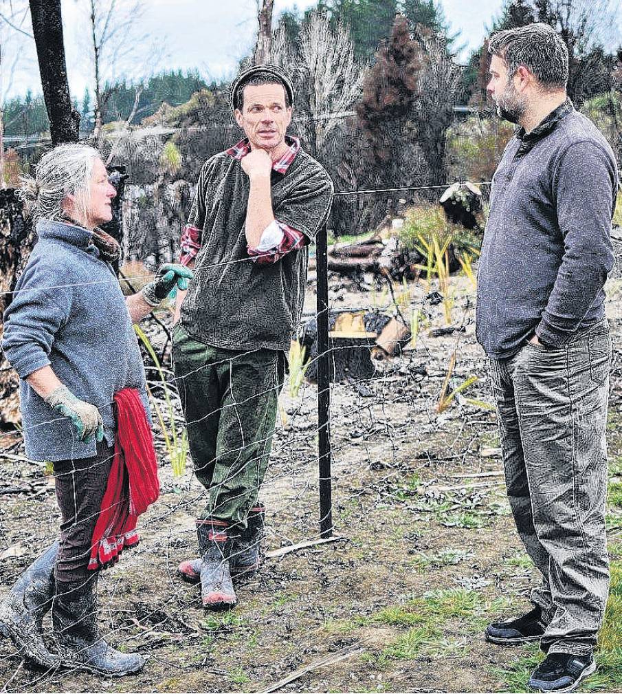 Loburn neighbours Diana and Alan Hawkins (left) with Damon Hurley. PHOTO: SHELLEY TOPP