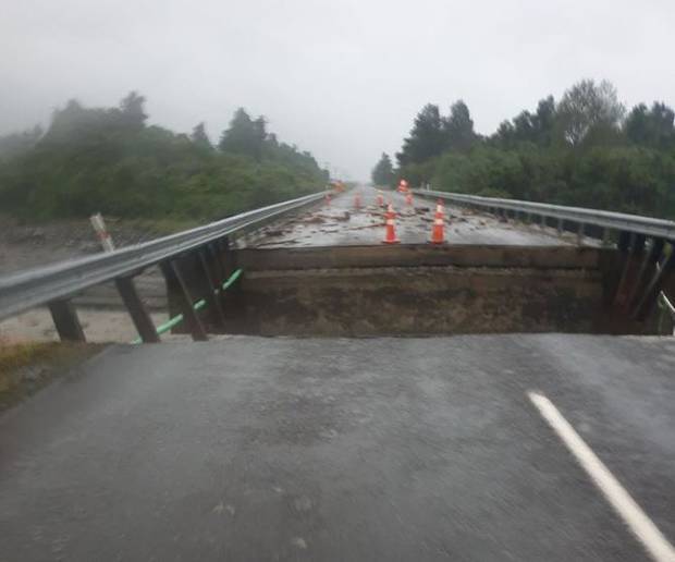 The Little Man Bridge washout on State Highway 6. Photo: NZTA 