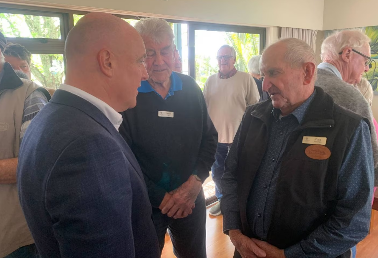 National leader Christopher Luxon visited a Kerikeri retirement village on Sunday. Photo: NZ...