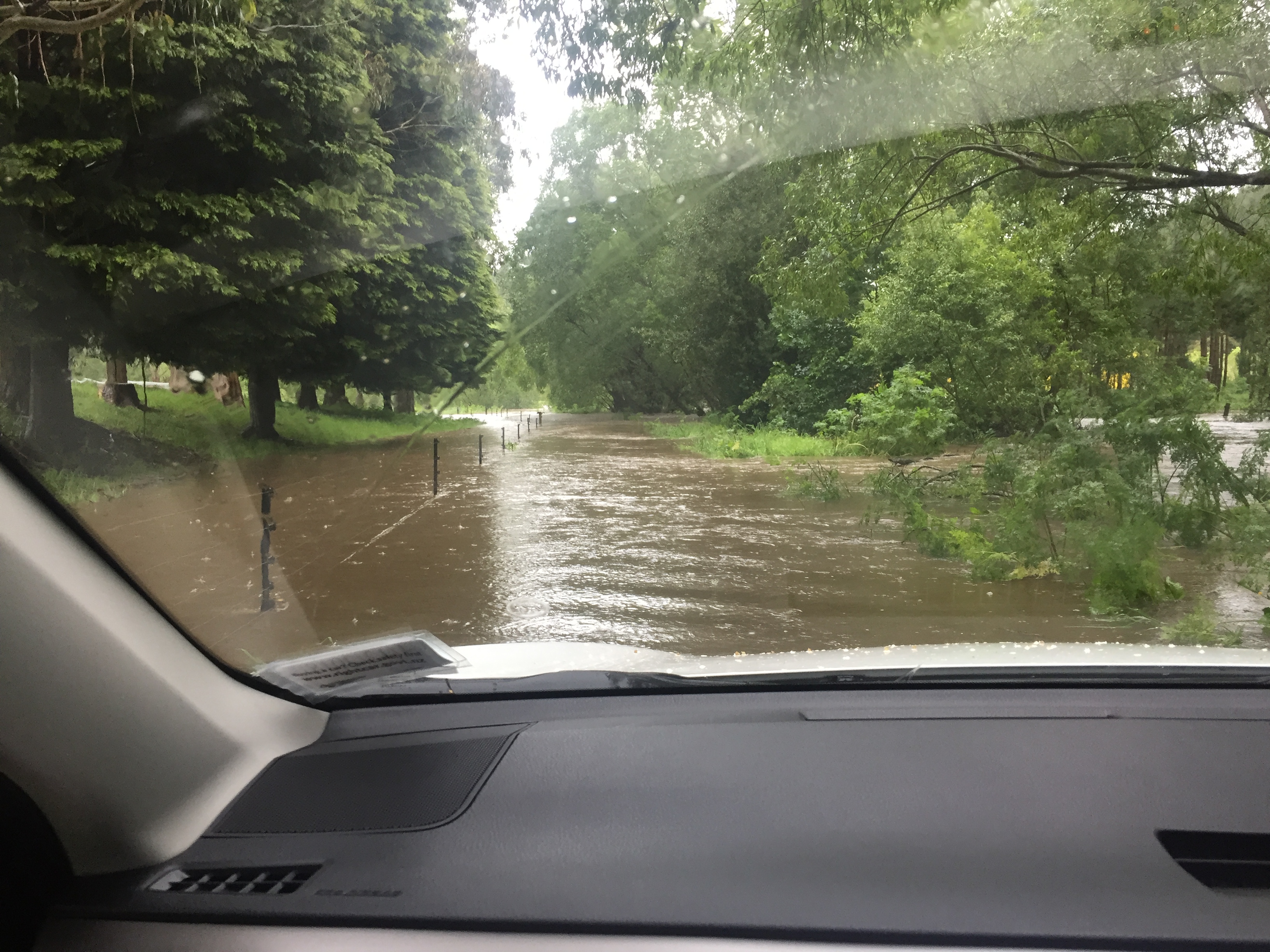 Mandy Stewart who lives on SH8 near the turn-off from SH1 said their driveway was flooded...