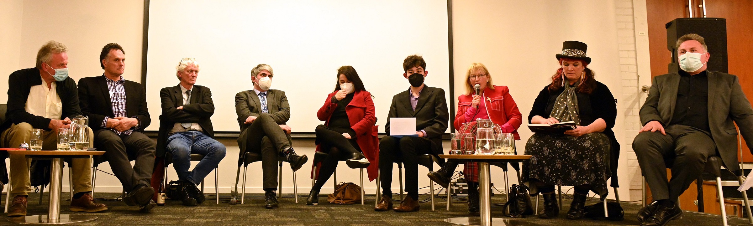 Dunedin mayoral candidates (from left) Lee Vandervis, Jules Radich, Richard Seager, Aaron Hawkins...