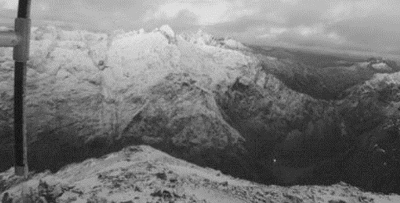 Sunrise this morning, looking at Homer Saddle. Photo: Milford Road Alliance