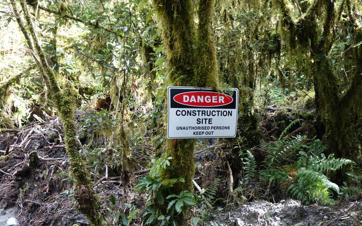 Construction on Milford Track. Photo: RNZ 