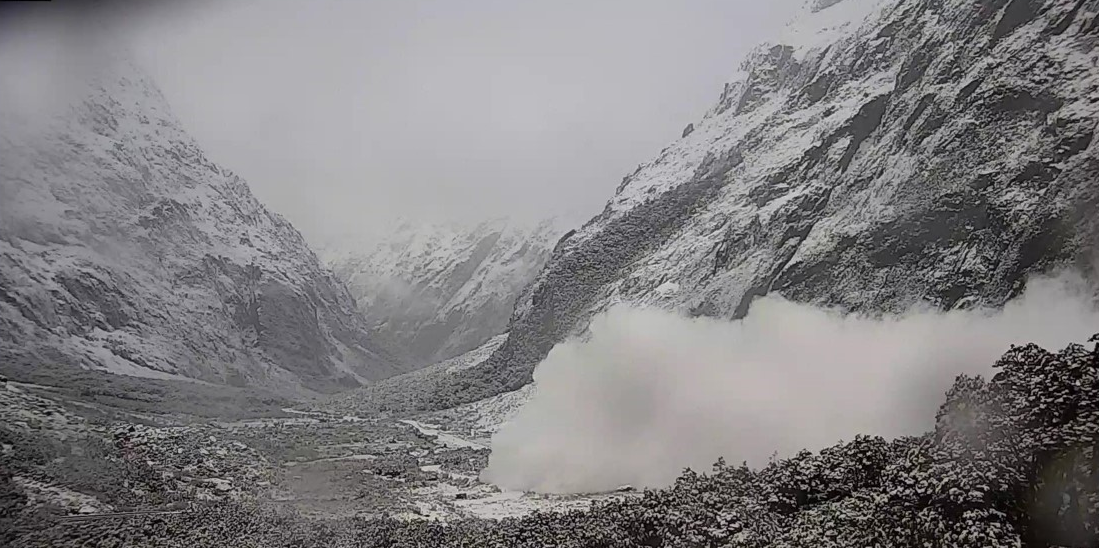 An avalanches crossing the Milford Road (SH94) yesterday. PHOTO: MILFORD ROAD ALLIANCE

 