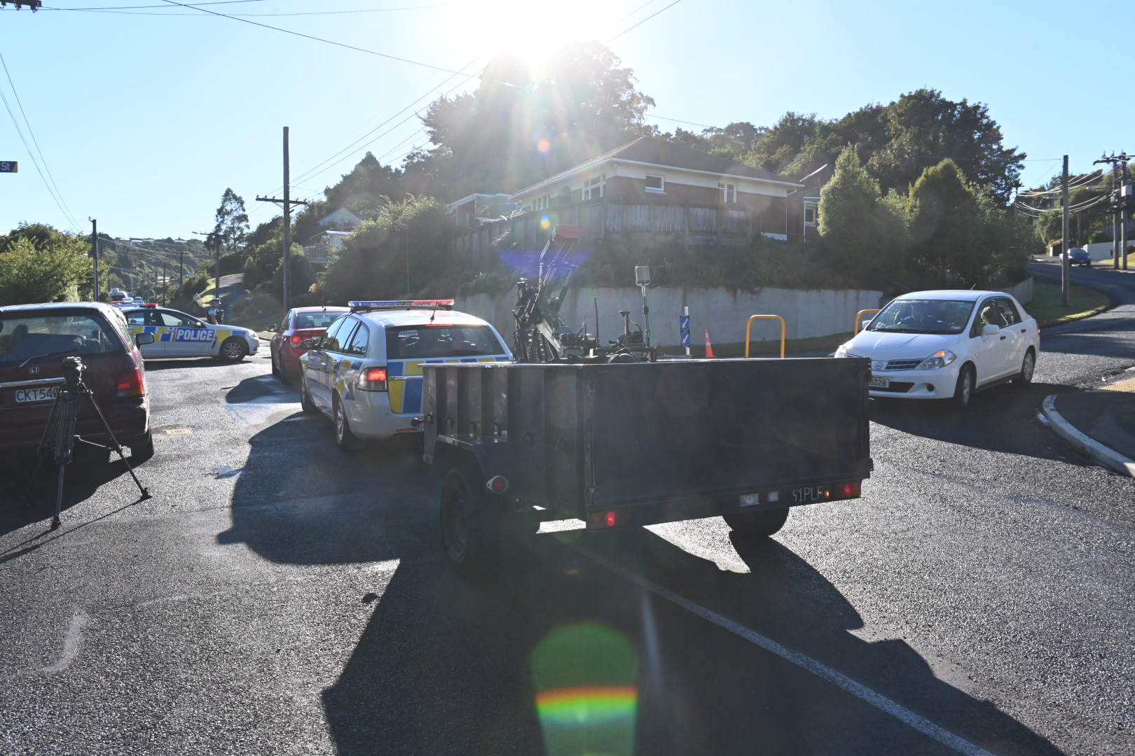 Part of Somerville St in the Dunedin suburb of Andersons Bay was closed this morning as a police...