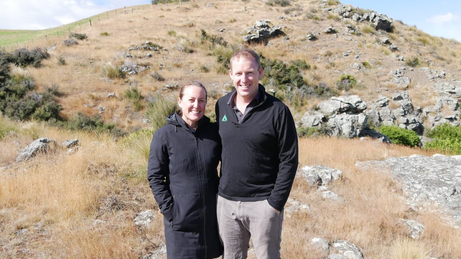 Award winners Steven and Kellie Nichol at home on their Clarks Junction farm. Photo: supplied